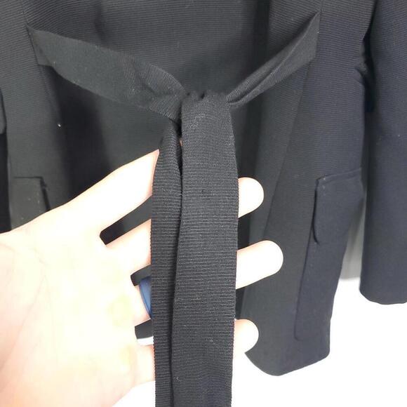 Nanette Lepore Coat Womens Small One Button Tie Waist Belted Thick Collar - Picture 5 of 11